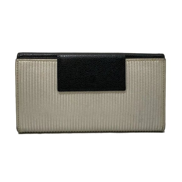 Auth BVLGARI Millerighe - Silver Black PVC Leather Long Wallet - Picture 7 of 9